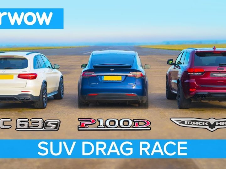 Dragrace! Jeep Trackhawk vs Tesla Model X vs AMG GLC 63